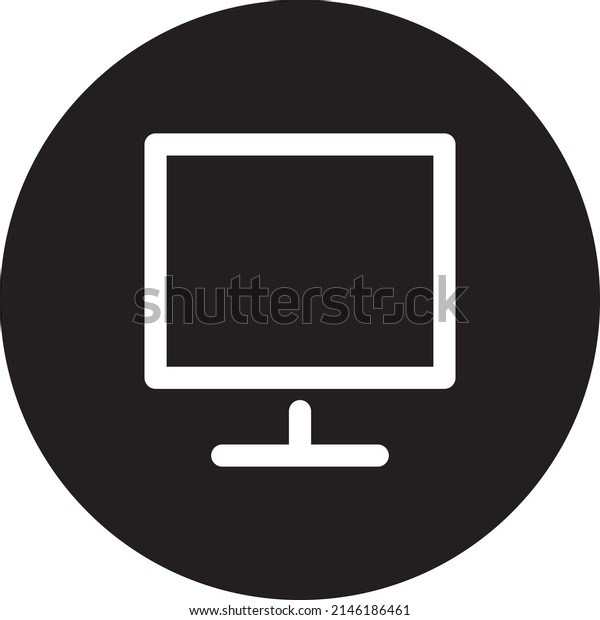 UI computer,\
desktop, pc, screen dasboard icon or illustration vector graphic\
with outline style, rounded, circle, black, white. suitable for ui,\
ux, web, logo and\
applications.