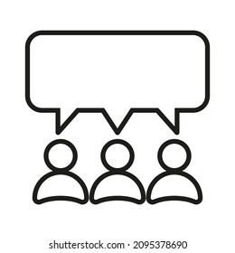 UI Conversation Icon with People and Speech Bubbles
