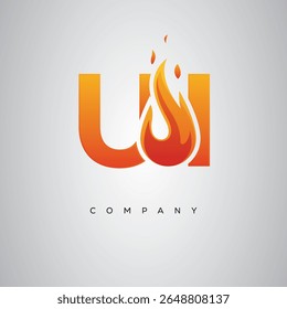 UI Creative Fire Letter Logo Design