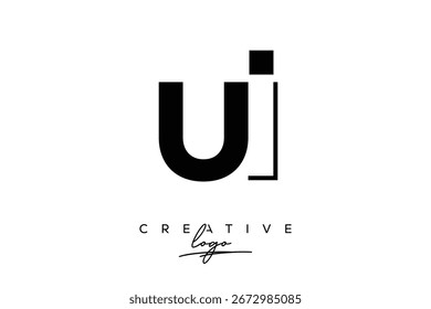 UI Creativo Minimalista Espacio Negativo Logo Latter con Monograma Moderno para Branding y Negocio Lettermark Logo con Letras Iniciales Diseño de Logo para Branding.