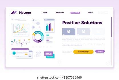 Ui dashboard. Ux app kit with finance graphs, interface, chart and diagrams. Vector design template.