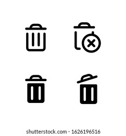 UI Delete Icon Set In Flat Style Isolated White Background. Vector Illustration Symbol.