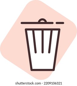 UI delete, illustration, vector on white background.