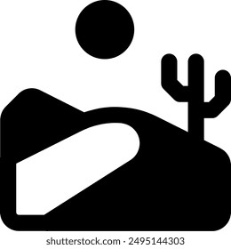 UI desert Vector Icon Illustration. Glyph Style