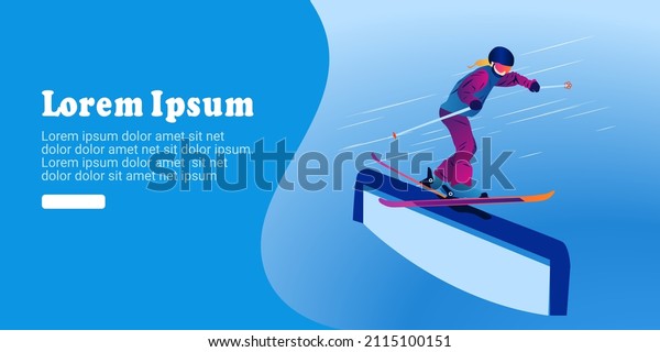  UI design of an abstract man skiing on\
abstract background. Freeski\
slopestyle