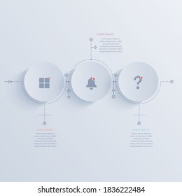 Ui Design Circle Chart Origami Papierfarbe in Vektorgrafik-Infografik-Vorlage für Diagramm-Präsentation, Diagramm, Geschäftskonzept mit 2-3step-Optionen und Elementoptionen