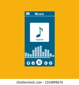 UI design concept with icons and web elements for mobile music application isolated vector illustration - Vector