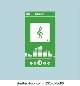 UI design concept with icons and web elements for mobile music application isolated vector illustration - Vector