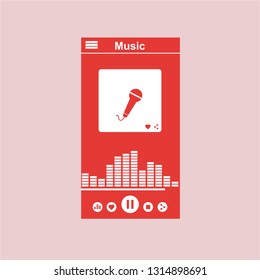 UI design concept with icons and web elements for mobile music application isolated vector illustration - Vector