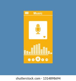 UI design concept with icons and web elements for mobile music application isolated vector illustration - Vector