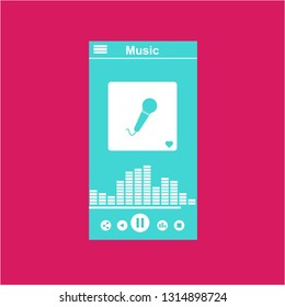 UI design concept with icons and web elements for mobile music application isolated vector illustration - Vector