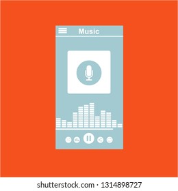 UI design concept with icons and web elements for mobile music application isolated vector illustration - Vector