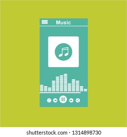 UI design concept with icons and web elements for mobile music application isolated vector illustration - Vector