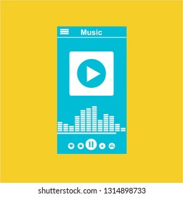 UI design concept with icons and web elements for mobile music application isolated vector illustration - Vector