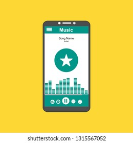 UI design concept with icons and web elements for mobile music application isolated vector illustration - Vector