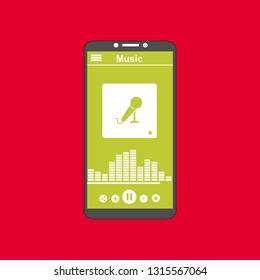 UI design concept with icons and web elements for mobile music application isolated vector illustration - Vector
