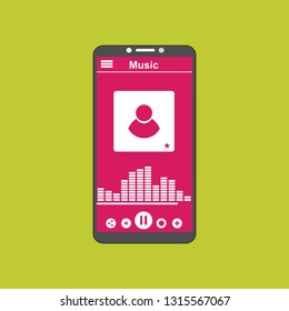 UI design concept with icons and web elements for mobile music application isolated vector illustration - Vector