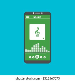 UI design concept with icons and web elements for mobile music application isolated vector illustration - Vector