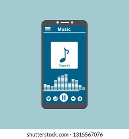 UI design concept with icons and web elements for mobile music application isolated vector illustration - Vector