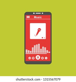 UI design concept with icons and web elements for mobile music application isolated vector illustration - Vector