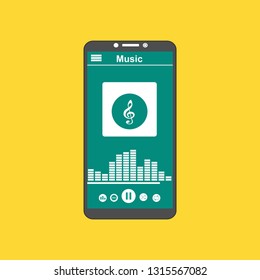 UI design concept with icons and web elements for mobile music application isolated vector illustration - Vector
