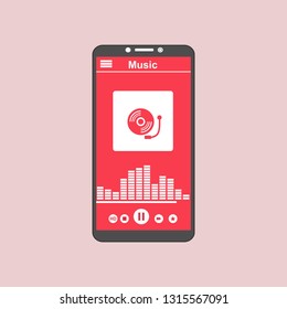 UI design concept with icons and web elements for mobile music application isolated vector illustration - Vector