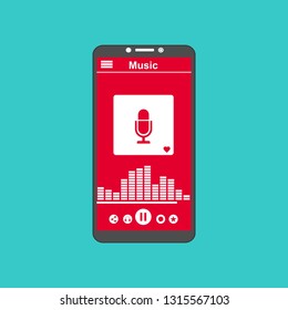 UI design concept with icons and web elements for mobile music application isolated vector illustration - Vector