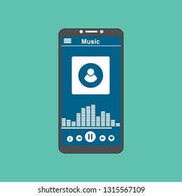UI design concept with icons and web elements for mobile music application isolated vector illustration - Vector