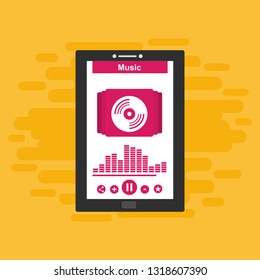 UI design concept with icons and web elements for mobile music application isolated vector illustration - Vector
