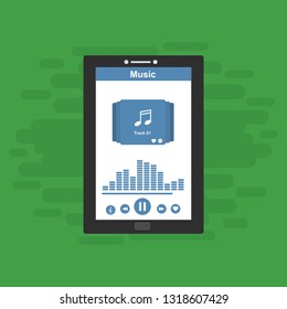 UI design concept with icons and web elements for mobile music application isolated vector illustration - Vector