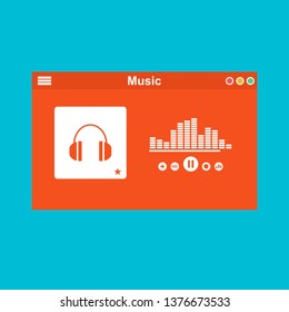 UI design concept with icons and web elements for mobile music application isolated vector illustration - Vector