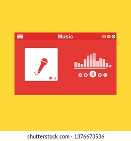 UI design concept with icons and web elements for mobile music application isolated vector illustration - Vector
