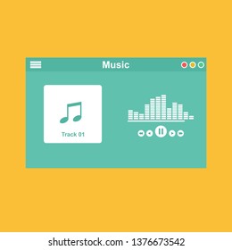 UI design concept with icons and web elements for mobile music application isolated vector illustration - Vector