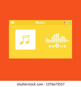 UI design concept with icons and web elements for mobile music application isolated vector illustration - Vector
