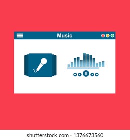UI design concept with icons and web elements for mobile music application isolated vector illustration - Vector