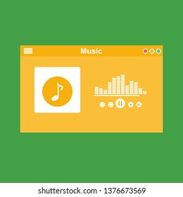 UI design concept with icons and web elements for mobile music application isolated vector illustration - Vector