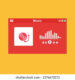 UI design concept with icons and web elements for mobile music application isolated vector illustration - Vector