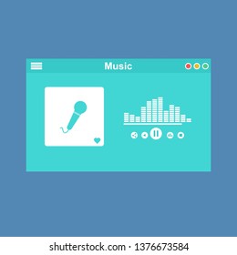 UI design concept with icons and web elements for mobile music application isolated vector illustration - Vector