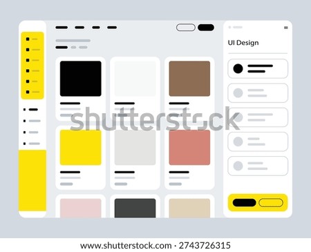 UI Design Dashboard Interface – Modern Admin Panel Web Template Vector