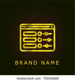 UI Design golden metallic logo