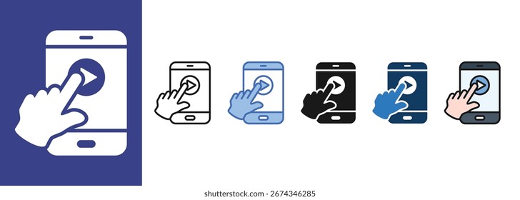 Icono de diseño de interfaz de usuario establece estilo múltiple de colección

