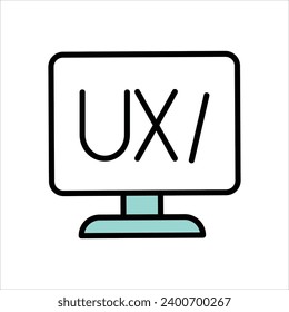  Icono de Diseño Ui con vector de fondo blanco

