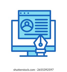 Ilustração Do Vetor De Cor Azul Do Ícone De Design Da Interface Do Usuário