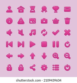 UI design. Icons for games and applications. Vector cartoon icons.