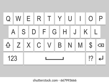 Modern Keyboard Smartphone Alphabet Buttons Mobile Stock Vector ...