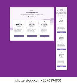 UI Design Price Plans Responsive 