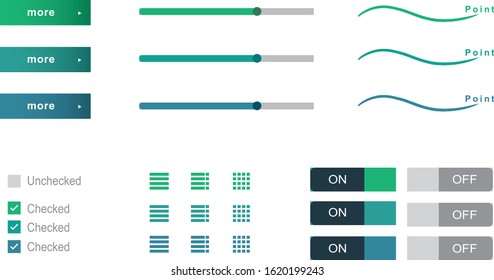 UI design resources in green tones