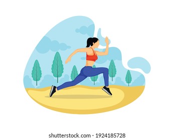 UI design for template of Yoga School, Studio. Modern flat design concept of web page design for website and mobile website. Woman does yoga exercise, yoga pose.