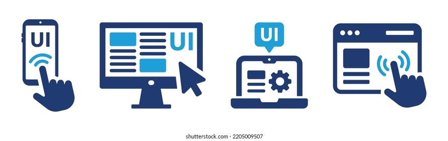 UI design for User interface icon template set. Vector illustration.