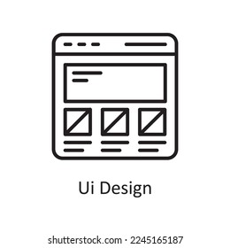 UI Design Vector Outline Icon Design illustration. Design and Development Symbol on White background EPS 10 File